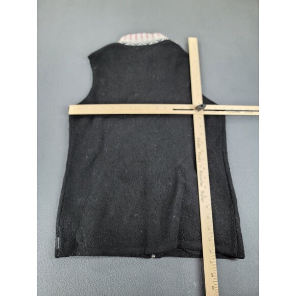 Woolrich Sweater Vest Womens M Black Fair Isle Wool Blend Pockets Winter Outdoor - Picture 7 of 10
